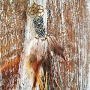 Pendiente Plumas Flor de la Vida