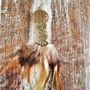 Pendiente Plumas Flor de la Vida