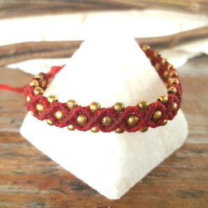 Pulsera Macramé Rojo Fresa