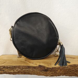 Bolso Piel Redondo Negro
