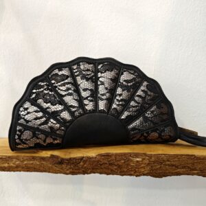 Bolso Abanico Negro Plata