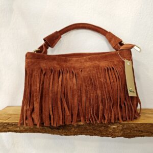 Bolso Piel Teja Flecos