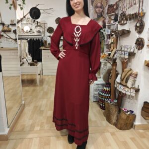 Vestido Burdeos Bordado