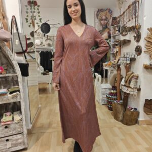 Vestido Fiesta Magenta y Champán